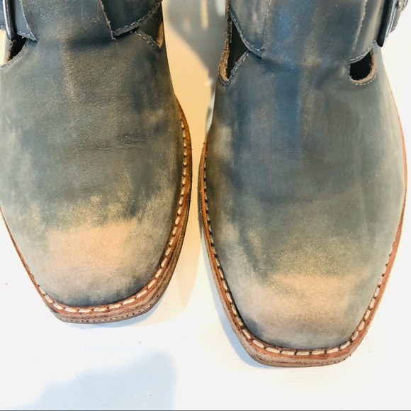 Anthropologie Latigo Potion Distressed Leather Ankle Boots Booties 7.5 Gray. - Picture 6 of 16